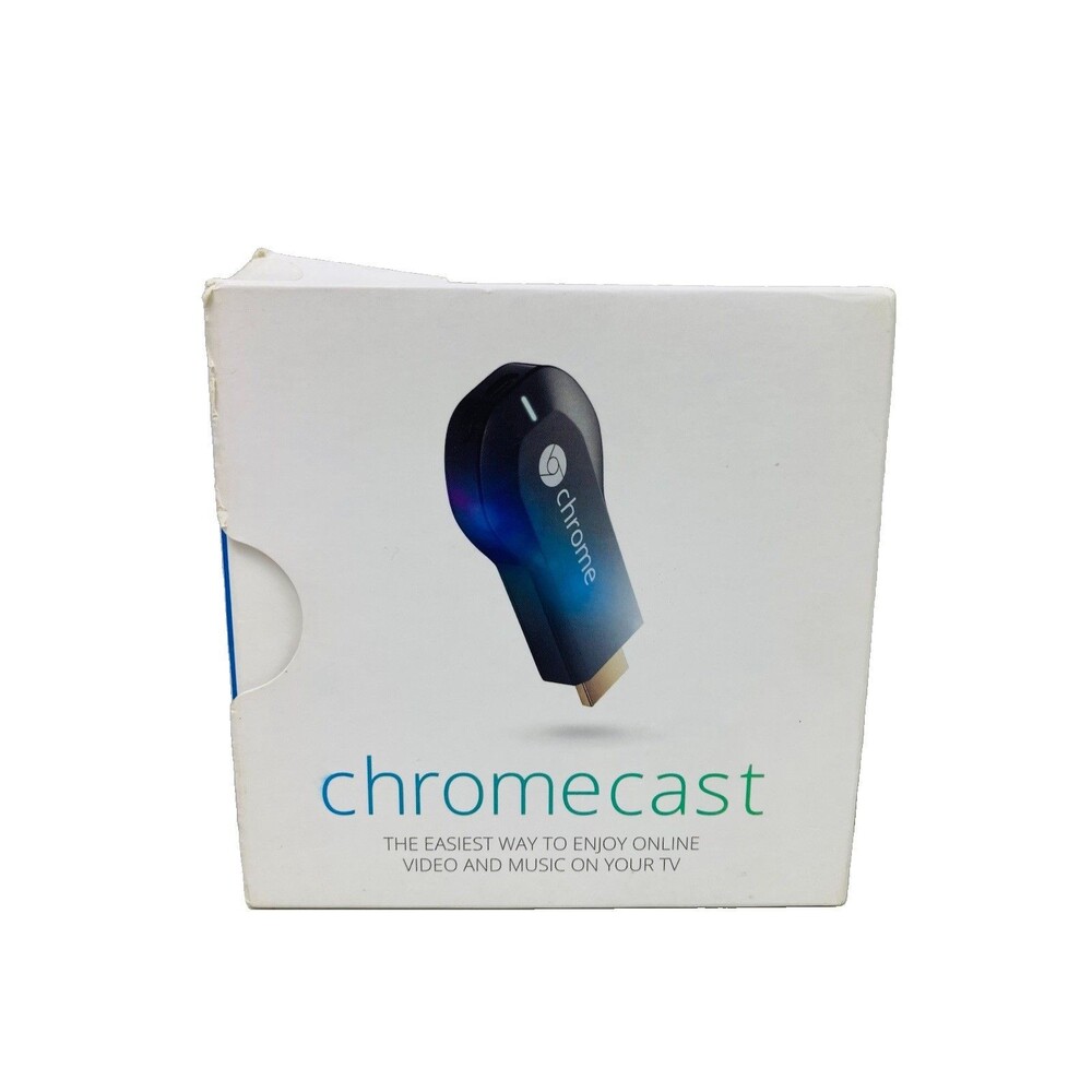Google Chromecast 1st Gen Media Streamer HDMI Smart TV Device Black New, Sealed